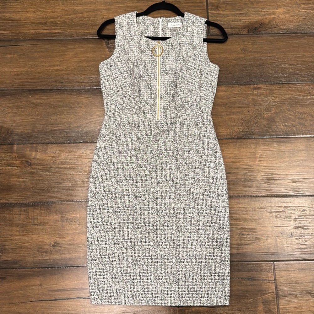 Calvin Klein pencil dress with zipper detail